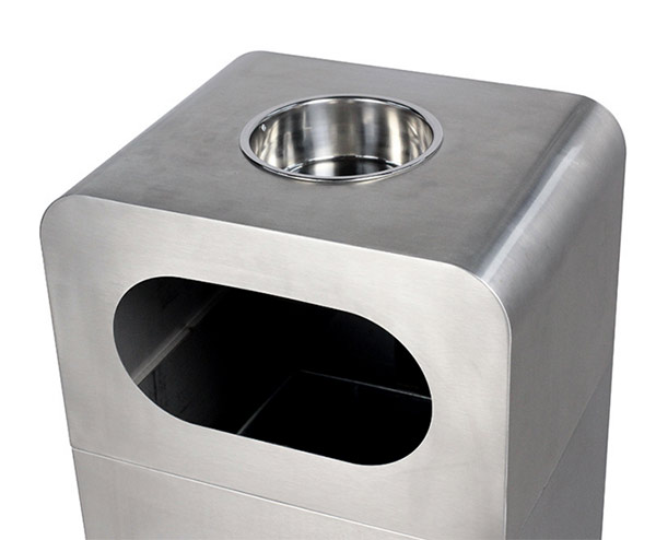thùng rác inox có gạt tàn