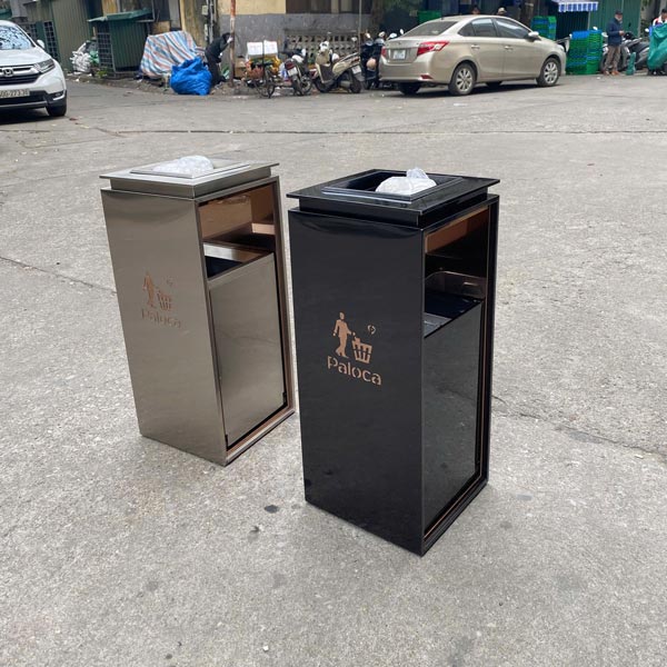 Hình ảnh thực tế thùng rác sảnh cao cấp tại kho Hành Tinh Xanh