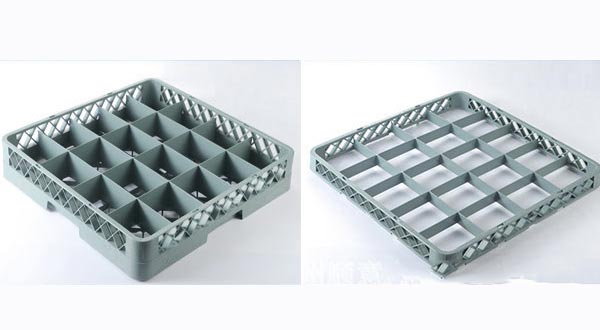 Rack nhựa đựng ly cốc 20 ngăn và khay nối rack