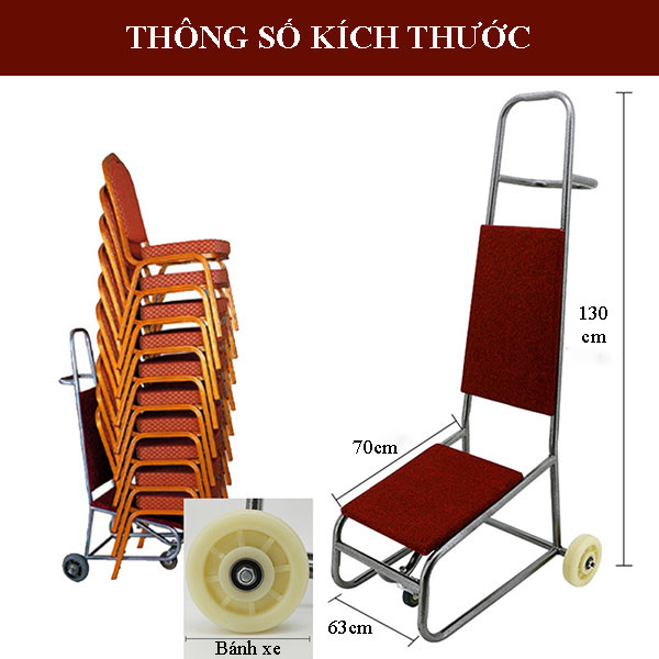 Kích thước xe đẩy ghế sự kiện