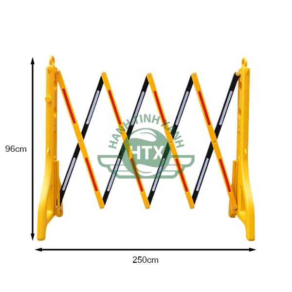 Kích thước rào xếp chắn di động bằng nhựa 250 cm