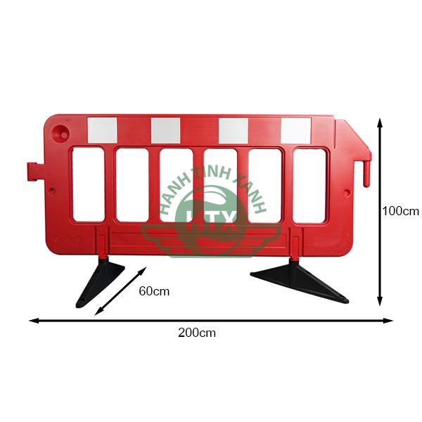 Kích thước rào chắn di động bằng nhựa 200 cm