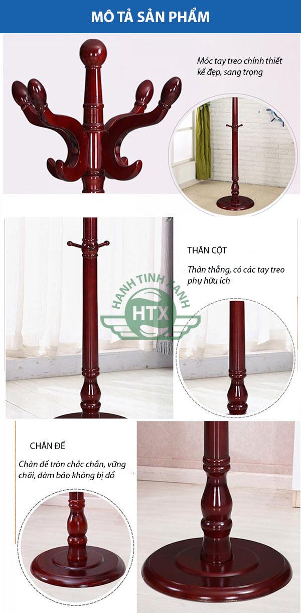 Chi tiết các bộ phận cấu thành cây treo quần áo