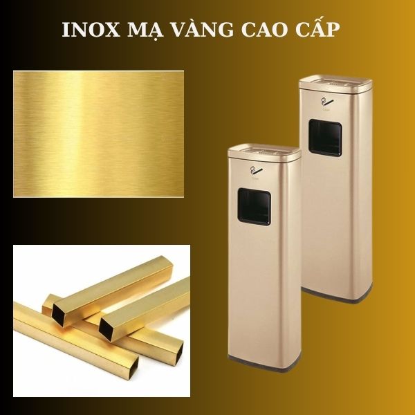 Sản phẩm được sản xuất hoàn toàn từ inox mạ vàng sáng bóng