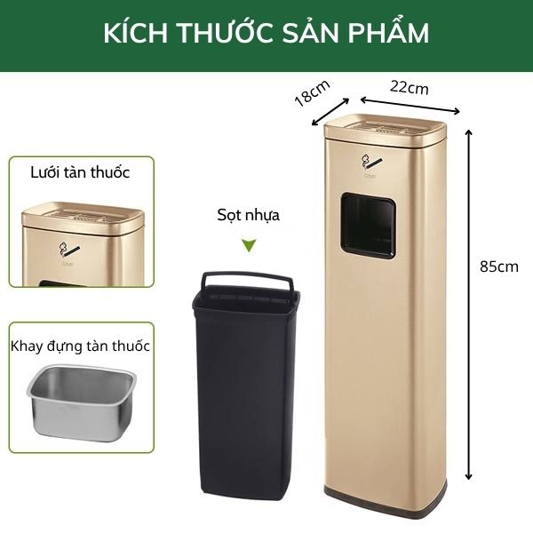 Chi tiết kích thước cây gạt tàn