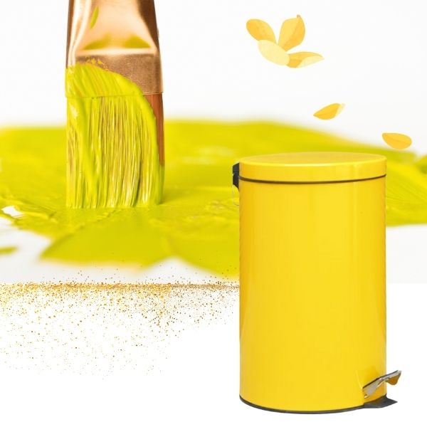 Lớp sơn màu vàng bắt mắt bên ngoài vỏ inox
