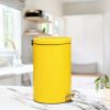 Chân dung thùng rác inox đạp chân 12 lít sơn vàng bắt mắt