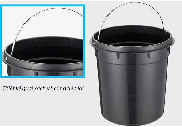 Sọt nhựa PVC đựng rác bên trong có quai xách