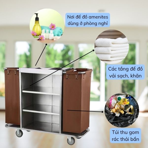 Xe nhiều ngăn, tầng để bạn sắp xếp đồ dùng dễ dàng