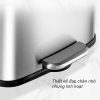 Thùng rác inox vuông đạp chân 12L