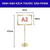 Bảng menu inox vàng hai mặt A2