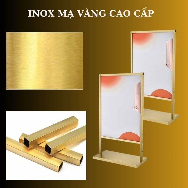Chất liệu inox cao cấp được mạ 1 lớp sơn vàng chống gỉ set hiệu quả
