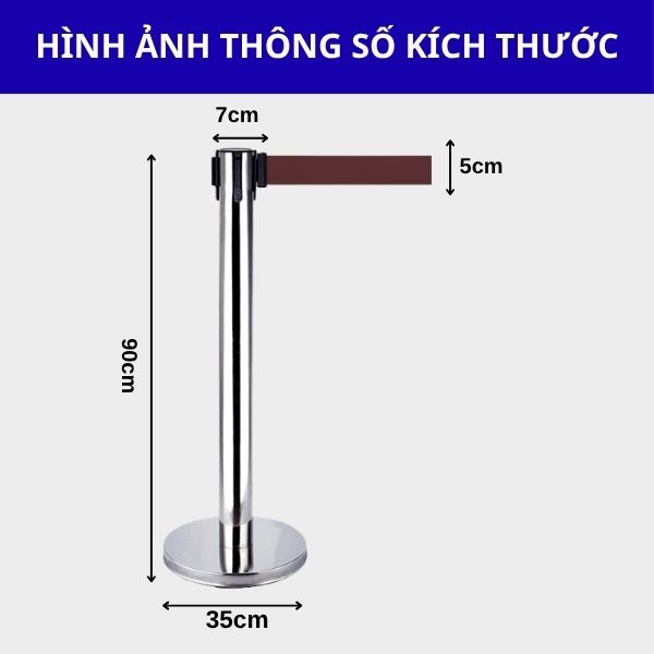Thông số kích thước cột chắn dây nâu 5m
