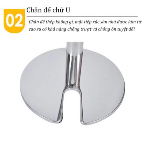 Chân đế chữ u chắc chắn, bám mặt sàn tốt