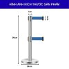 Cột chắn inox trắng 2 dây 5m