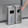 Thùng rác 2 ngăn inox có gạt tàn