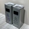 Thùng rác 2 ngăn inox có gạt tàn