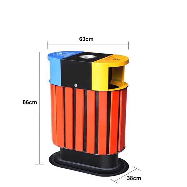 Kích thước của thùng rác đôi ngoài trời giả gỗ