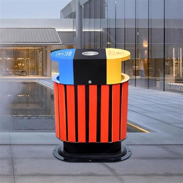 Thùng rác đôi ngoài trời giả gỗ