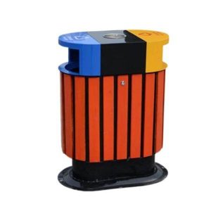 Thùng rác đôi ngoài trời giả gỗ