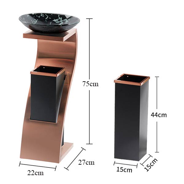 Thông số kích thước thùng rác inox hình chữ Z