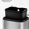 Thùng rác inox vuông đạp chân 6l