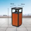 Thùng rác vuông giả gỗ ngoài trời