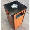 Thùng rác vuông giả gỗ ngoài trời