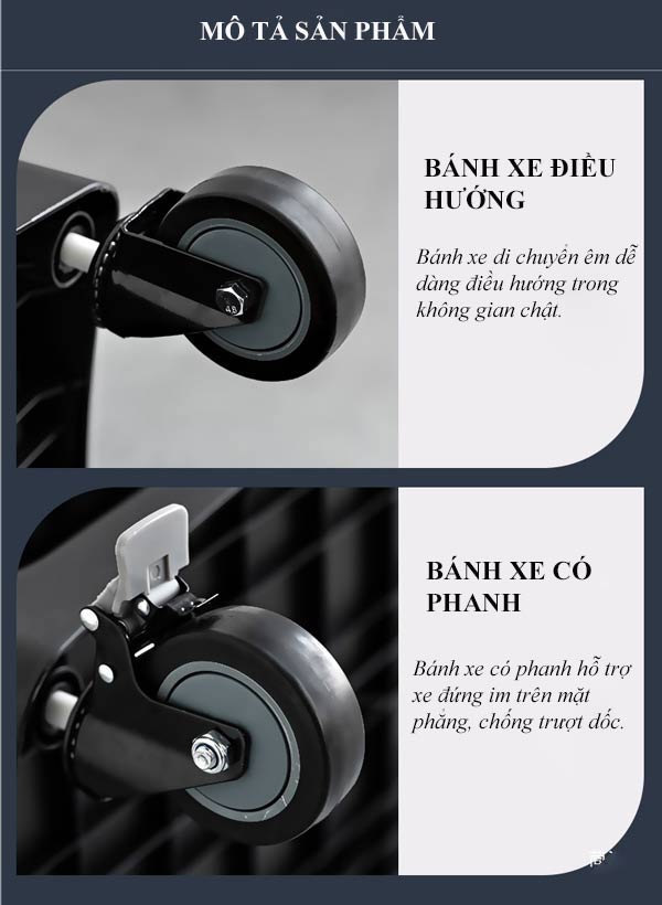 Hệ thống bánh xe thông minh, thuận tiện khi sử dụng