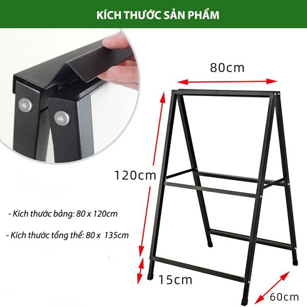 Kích thước bảng menu hình chữ A