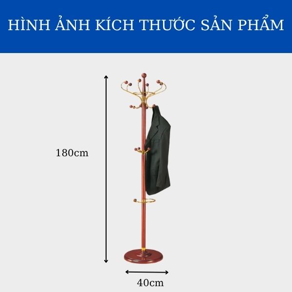 Kích thước cây móc treo quần áo bằng gỗ