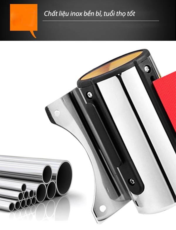 Đầu cột chắn gắn tường được làm từ chất liệu inox cao cấp