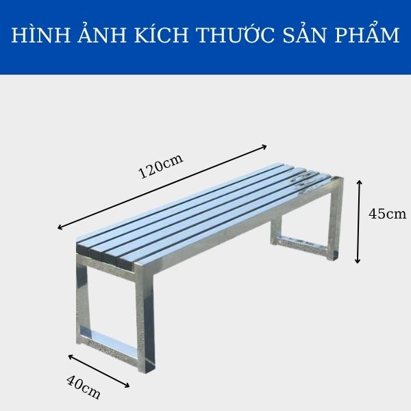 Kích thước ghế ngồi công viên inox dài 1m2