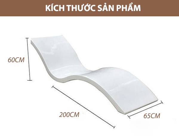 Kích thước ghế nằm bể bơi