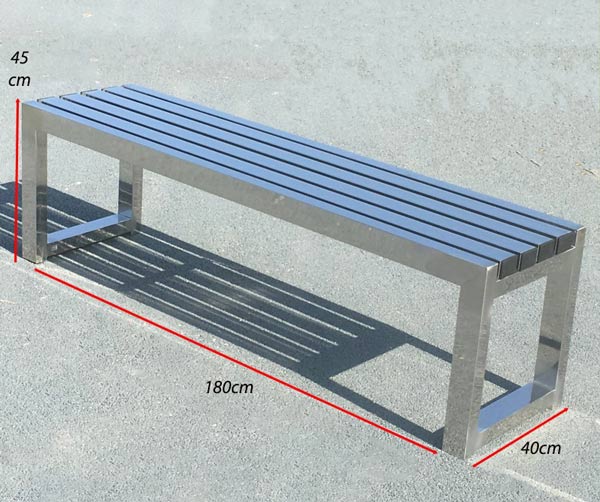 Kích thước ghế ngồi công viên inox dài 1m8