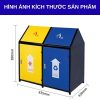 thùng phân loại rác 2 ngăn nắp bập bênh