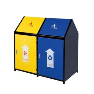 thùng phân loại rác 2 ngăn nắp bập bênh