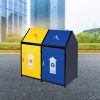 thùng phân loại rác 2 ngăn nắp bập bênh