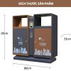 Kích thước thùng rác phân loại 2 ngăn