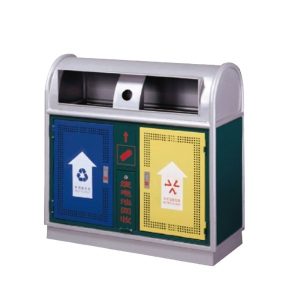 thùng rác thép sơn tĩnh điện 2 ngăn
