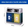 Kích thước thùng rác thép sơn tĩnh điện 2 ngăn
