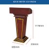 Bục phát biểu hội trường bằng gỗ kết hợp với inox