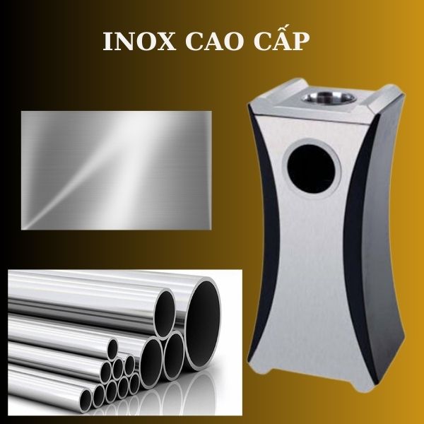 thùng rác inox gạt tàn cao cấp