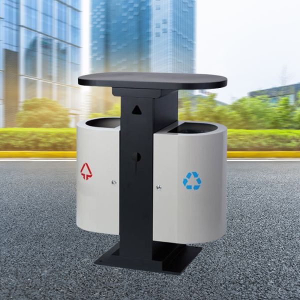 Thùng rác thép 2 ngăn ngoài trời của Hành Tinh Xanh