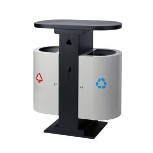 Thùng rác thép 2 ngăn ngoài trời