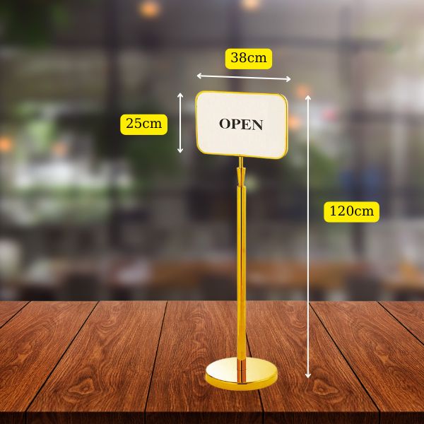 Kích thước bảng chỉ dẫn inox mạ vàng