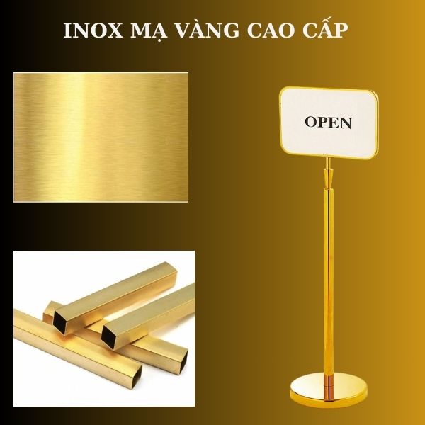 Chất liệu inox mạ vàng cao cấp, sang trọng cho không gian