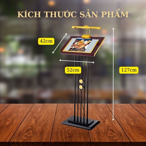 Kích thước bảng menu đứng có đèn