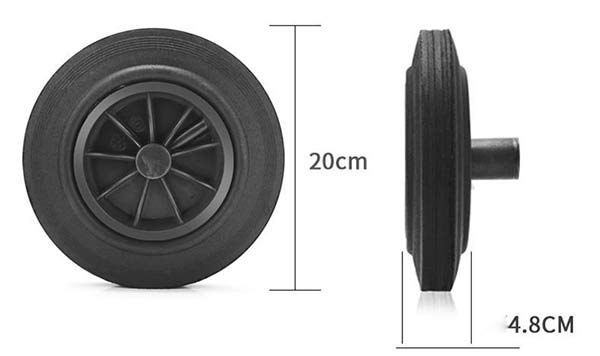 Kích thước bánh xe thùng rác 240l