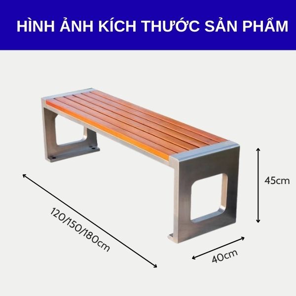 Kích thước ghế băng công viên 1m2